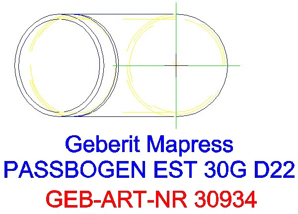 GE Mapress Edelstahl Passbogen 30Gr d22_30934_G