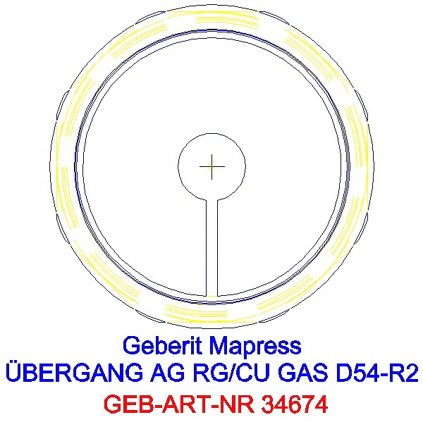 GE Mapress Kupfer Übergang mit AG (Gas) Rg d54-R2_34674_L