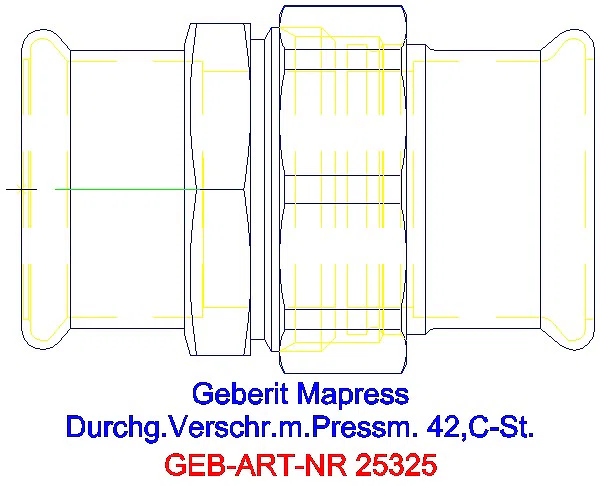 GE Mapress C-Stahl Verschraubung d42 verzinkt_25325_A