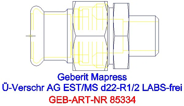 GE Mapress Edelstahl Übergangsverschr. mit AG (LABS-frei) d22-R1/2_85334_G