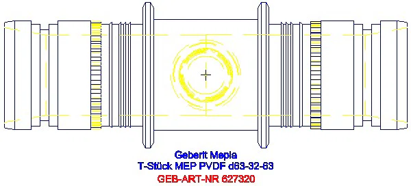 GE Mepla T-Stück reduziert PVDF d63-32-63_627.320.00.5_G