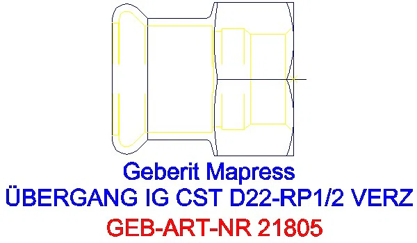 GE Mapress C-Stahl Übergang mit IG d22-Rp1/2 verzinkt_21805_A
