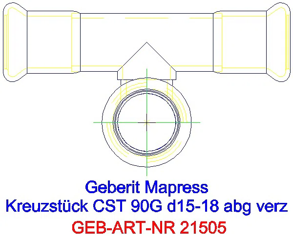 GE Mapress C-Stahl Kreuzstück 90Gr abgesetzt d15-18 verzinkt_21505_L