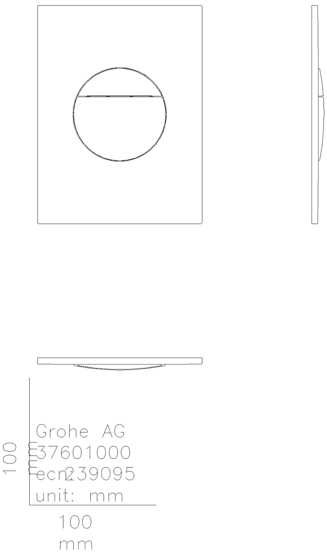 GROHE WC-Betätigung Nova Cosmopolitan S 37601 2-Mengen/Start&Stopp hard graphite
