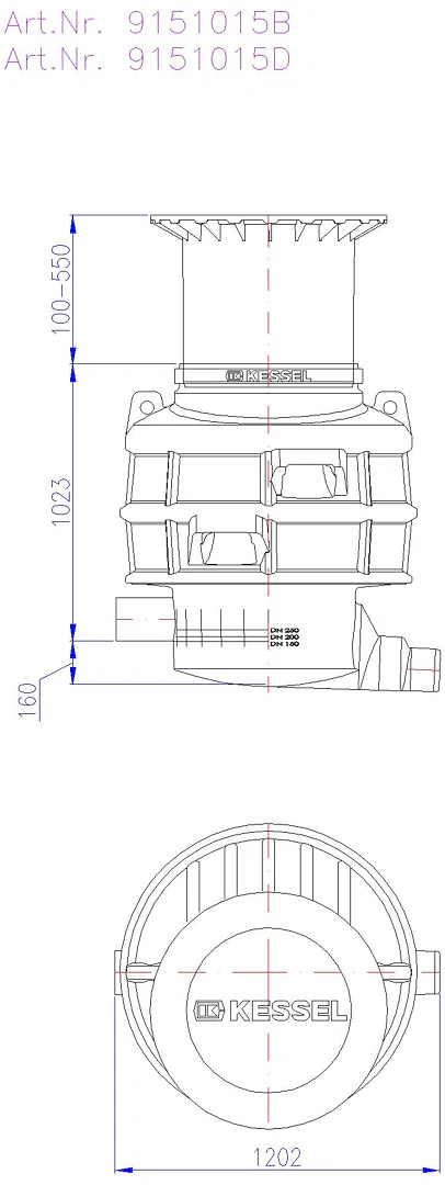KESSEL-Probenahmeschacht LW 1000, DN150, Klasse B