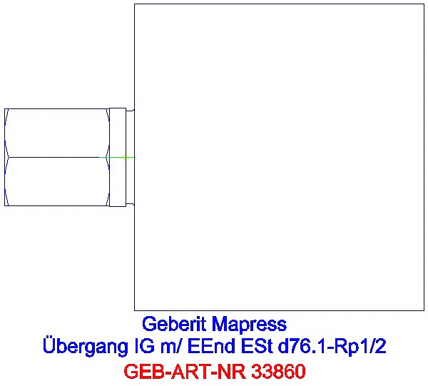 GE Mapress Edelstahl Übergang mit IG und Einschubende d76,1-Rp1/2_33860_G