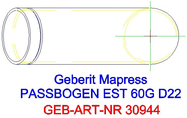 GE Mapress Edelstahl Passbogen 60Gr d22_30944_G
