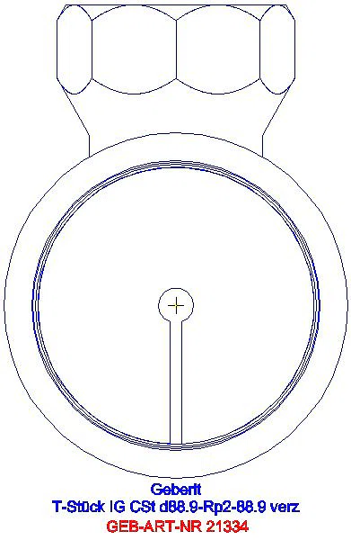 GE Mapress C-Stahl T-Stück mit IG d88,9-Rp2-88,9 verzinkt_21334_L