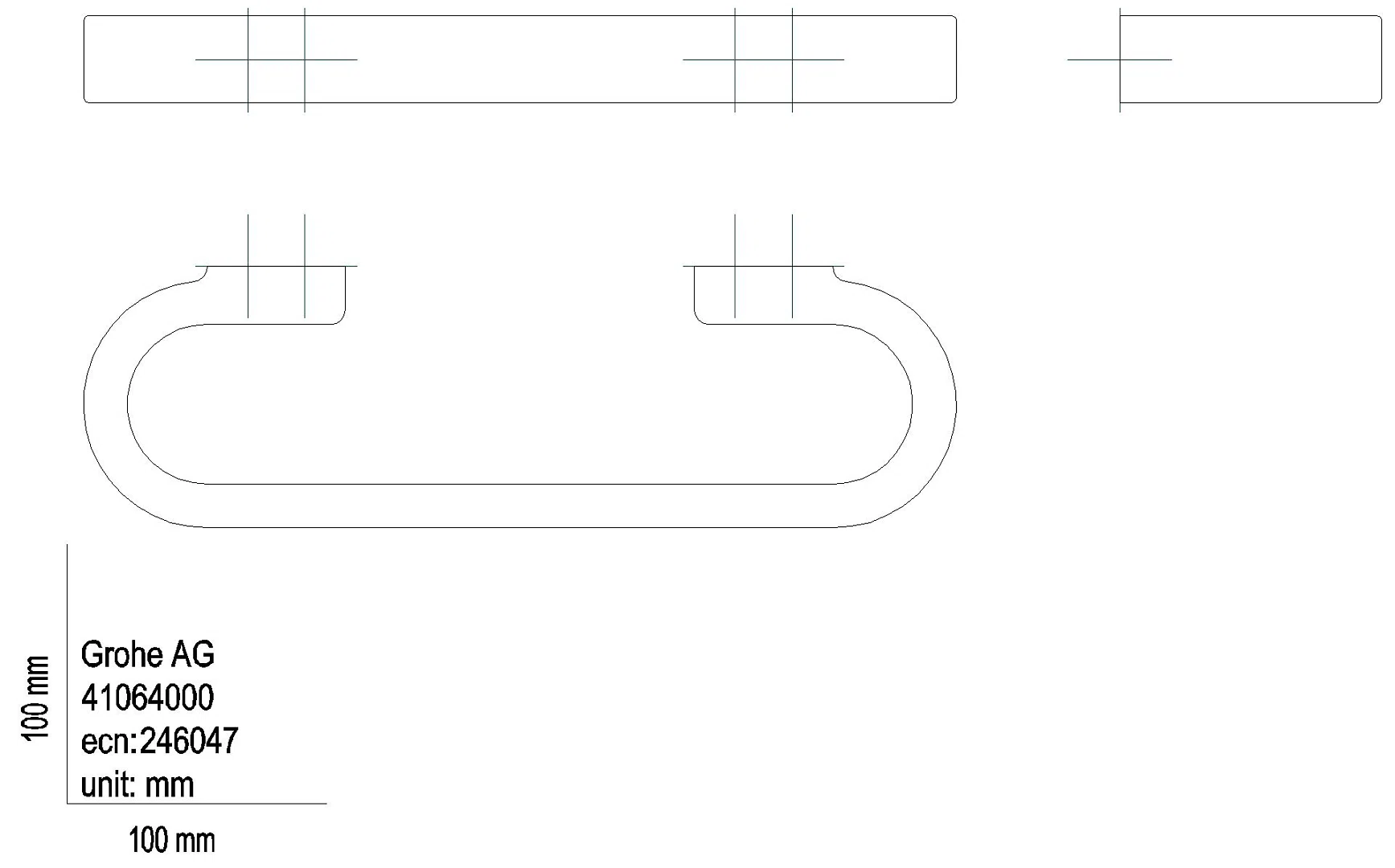 GROHE Wannengriff Selection 41064 300mm chrom