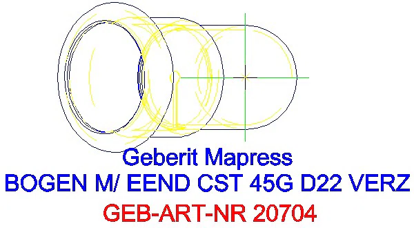 GE Mapress C-Stahl Bogen 45Gr mit Einschubende d22 verzinkt_20704_G