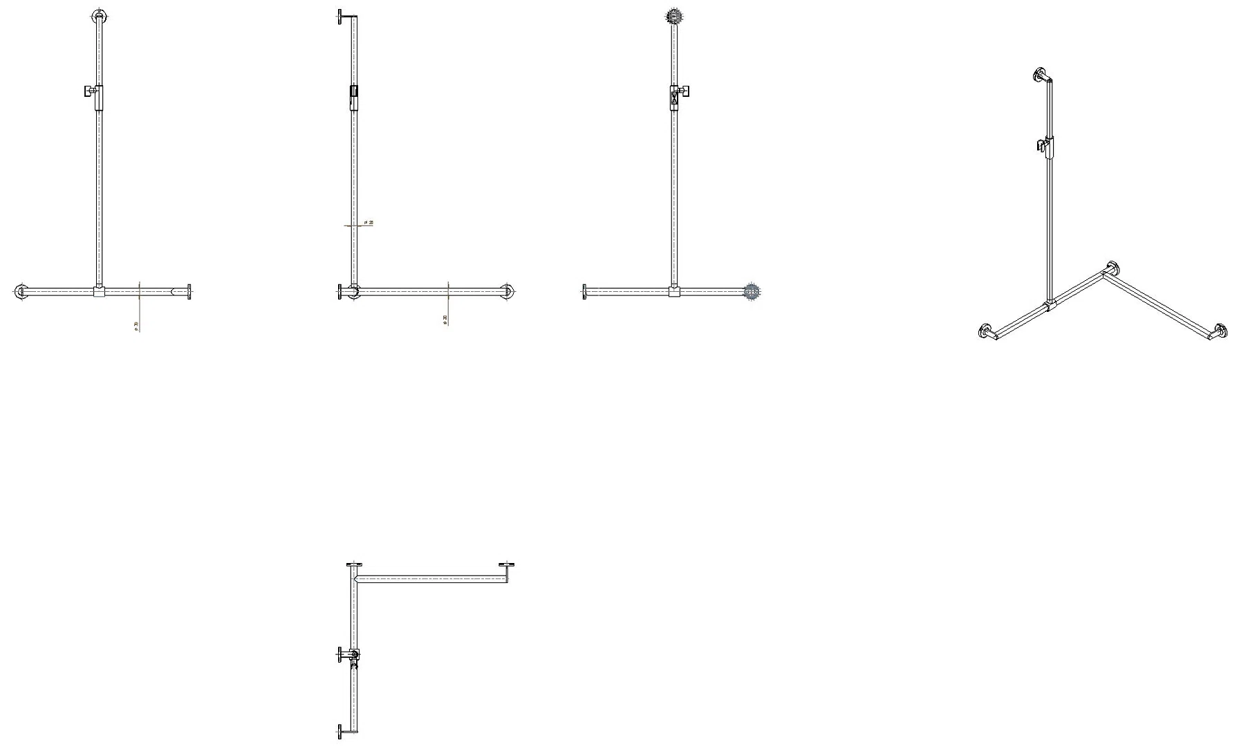 HEWI DUHA, d:25/30, A1:1250, W1/W2:765, re, plvb, Br.H.mag. weiß tiefmatt