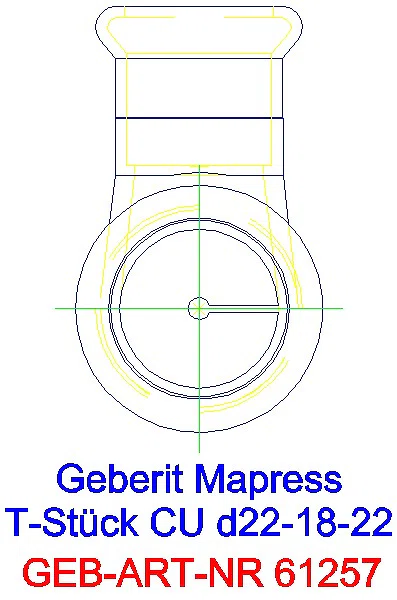GE Mapress Kupfer T-Stück reduziert d22-18-22_61257_L