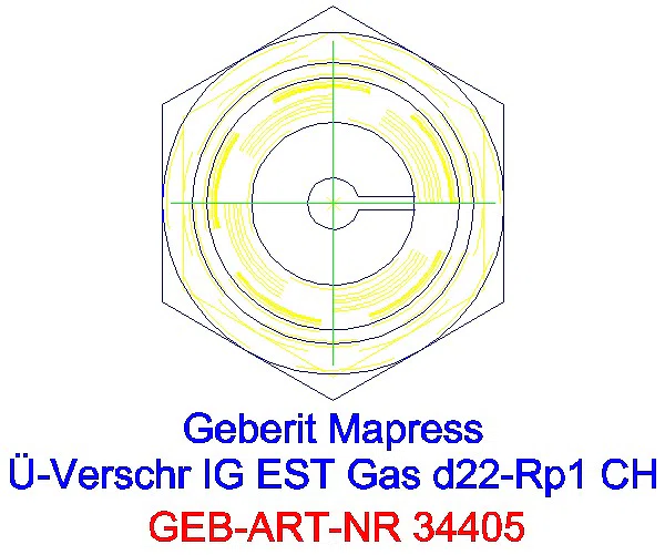 GE Mapress Edelstahl Übergangsverschr. mit IG (Gas) d22-Rp1_34405_L