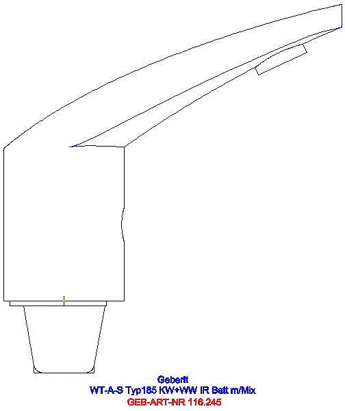 GE Waschtischarmatur Typ 185 Batteriebetrieb mit Mischer ohne Griff_116.245.21.1_L