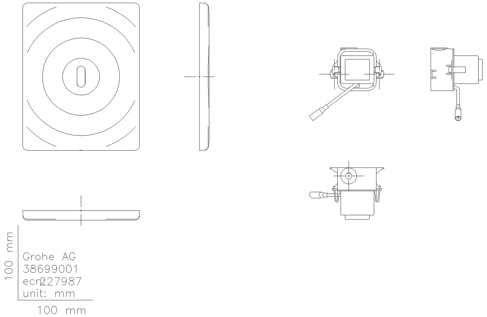 GROHE IR-Elektronik Tectron Surf 38699_1 Wandeinbau für WC-Spülkästen 230V chrom