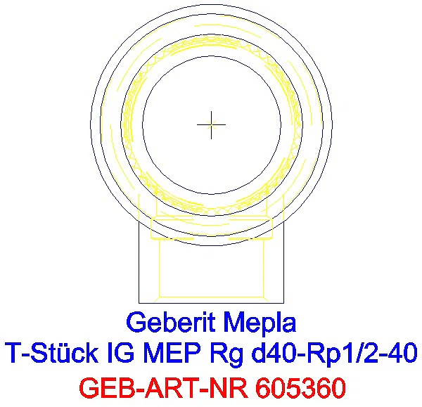 GE Mepla T-Stück mit IG Rg d40-Rp1/2-40_605.360.00.5_L