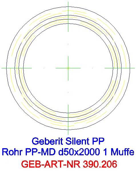 GE Silent-PP Rohr mit Muffe d50x2 L:200cm_390.206.14.1_G