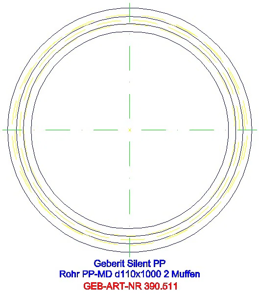 GE Silent-PP Rohr mit zwei Muffen d110x3,6 L:100cm_390.511.14.1_G