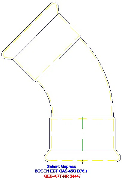 GE Mapress Edelstahl Bogen 45Gr d76,1 (Gas)_34447_A