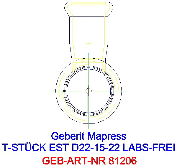 GE Mapress Edelstahl T-Stück reduziert (LABS-frei) d22-15-22_81206_L