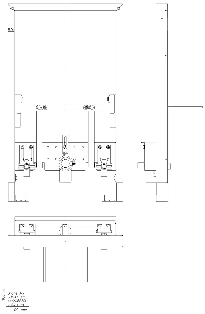 GROHE Bidet-Element Rapid SL 38543 Bauhöhe 0,82m Ständerwand oder Vorwand