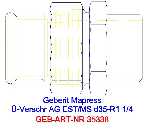 GE Mapress Edelstahl Übergangsverschr. mit AG d35-R1 1/4_35338_A