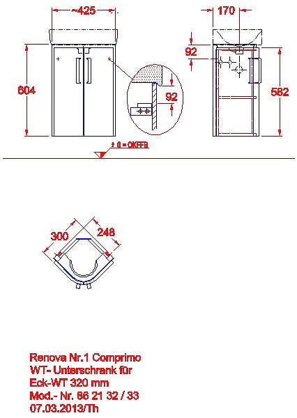 Renova Compact US für Eck-HWB mit 2 Türen, 42,5x60,4x33cm, weiß_kgv_r1_compri_862132