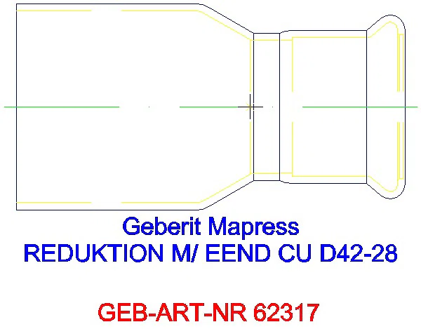 GE Mapress Kupfer Reduktion mit Einschubende d42-28_62317_L