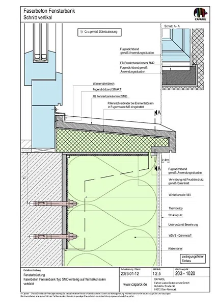 Faserbeton Fensterbank