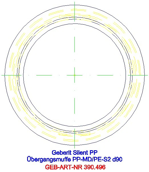 GE Silent-PP Übergangsmuffe auf Silent-db20 und PE d90/90_390.496.14.1_G
