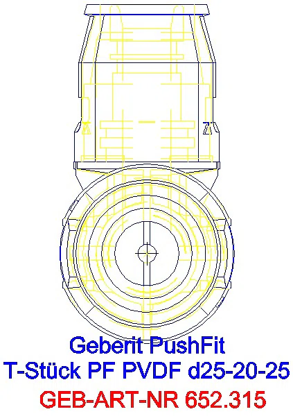 GE PushFit T-Stück reduziert PVDF d25-20-25_652.315.00.1_L