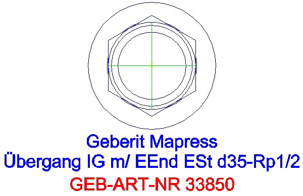 GE Mapress Edelstahl Übergang mit IG und Einschubende d35-Rp1/2_33850_L