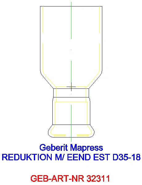 GE Mapress Edelstahl Reduktion mit Einschubende d35-18_32311_G