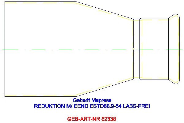 GE Mapress Edelstahl Reduktion mit Einschubende (LABS-frei) d88,9-54_82338_L