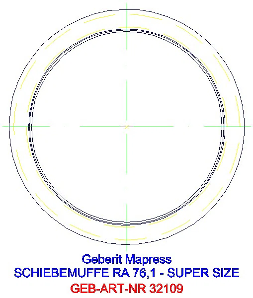 GE Mapress Edelstahl Schiebemuffe d76,1_32109_L