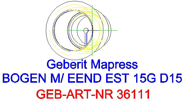 GE Mapress Edelstahl Bogen 15Gr d15 mit Einschubende_36111_G