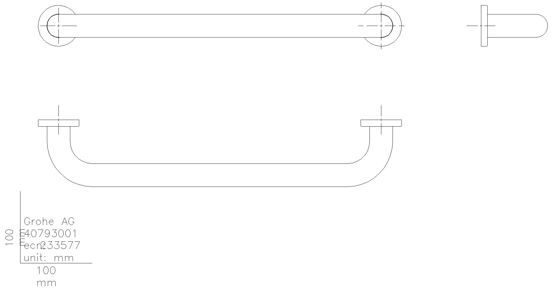 GROHE Wannengriff Essentials 40793_1 450mm Metall supersteel