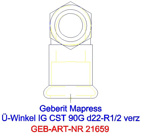 GE Mapress C-Stahl Übergangswinkel 90Gr mit IG d22-Rp1/2 verzinkt_21659_L