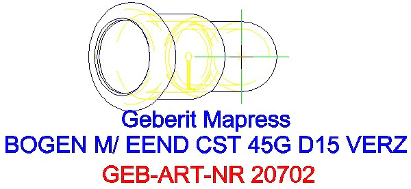 GE Mapress C-Stahl Bogen 45Gr mit Einschubende d15 verzinkt_20702_G