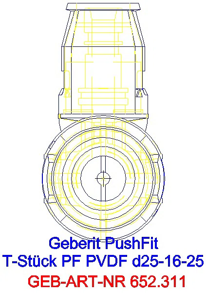GE PushFit T-Stück reduziert PVDF d25-16-25_652.311.00.1_L