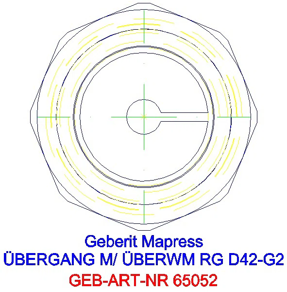 GE Mapress Kupfer Übergang mit Überwurfmutter Rg d42-G2_65052_L