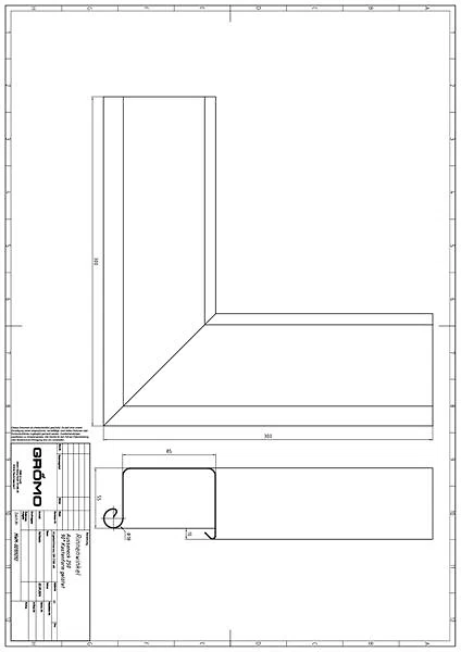 Alu Rinnenwinkel Kastenform Außeneck 250, #Art.Nr. 84311