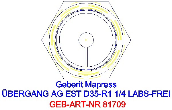 GE Mapress Edelstahl Übergang mit AG (LABS-frei) d35-R1 1/4_81709_L
