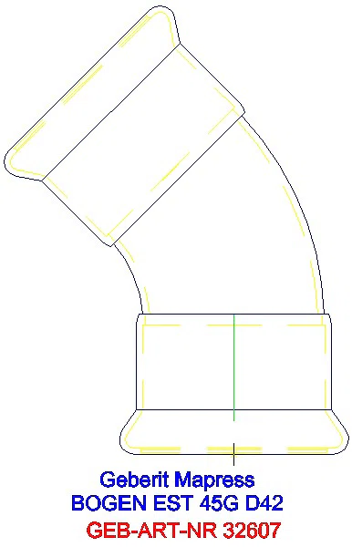GE Mapress Edelstahl Bogen 45Gr d42_32607_A