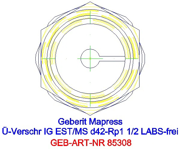 GE Mapress Edelstahl Übergangsverschr. mit IG (LABS-frei) d42-Rp1 1/2_85308_L