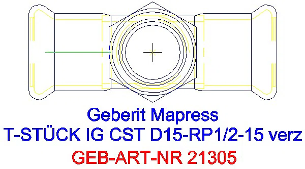 GE Mapress C-Stahl T-Stück mit IG d18-Rp1/2-18 verzinkt_21305_G