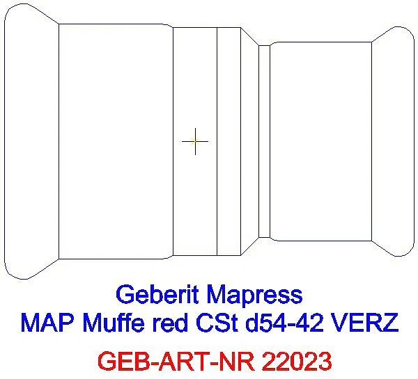 GE Mapress C-Stahl Muffe reduziert d42-35 verzinkt_22023_A