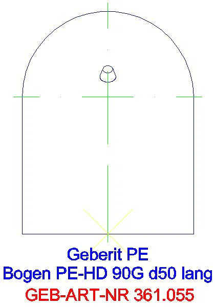 GE PE Bogen 90Gr mit langem Schenkel d50_361.055.16.1_G
