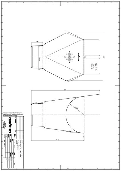 Verzinkter Einhangstutzen oval 280/80 mit Stern, #Art.Nr. 50420