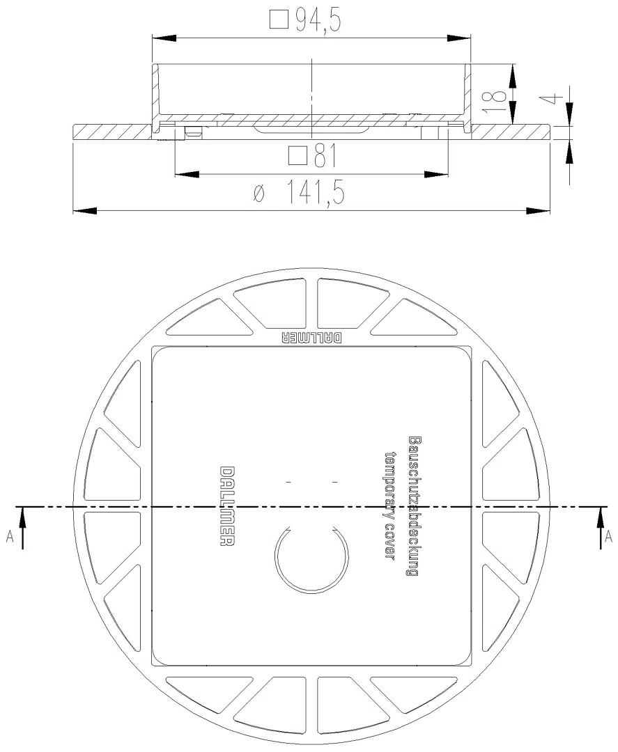 DALLMER Aufsatz DallDrain Individual Naturstein, 100 x 100 mm